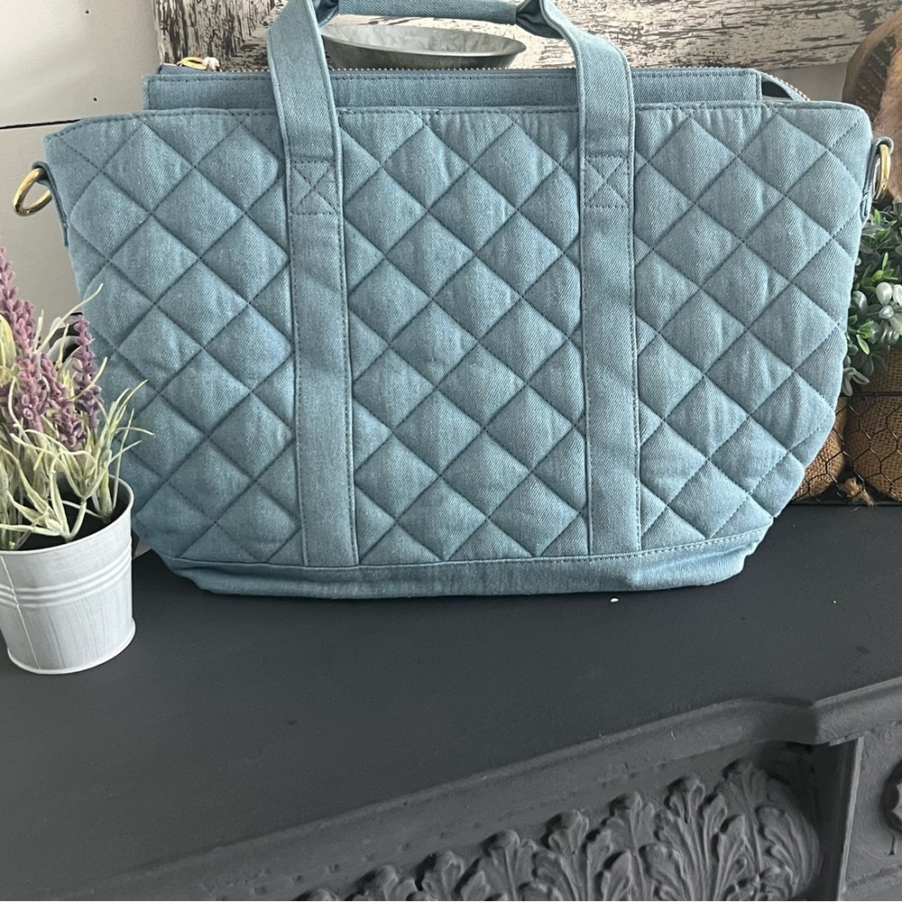 SCL Denim quilted mini tote